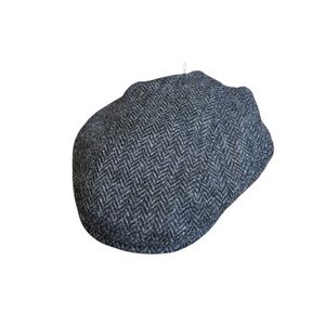 NWT John Hanly Ireland Driving Cap Gray Ireland Wool Newsboy Hat 6 7/8 56 S